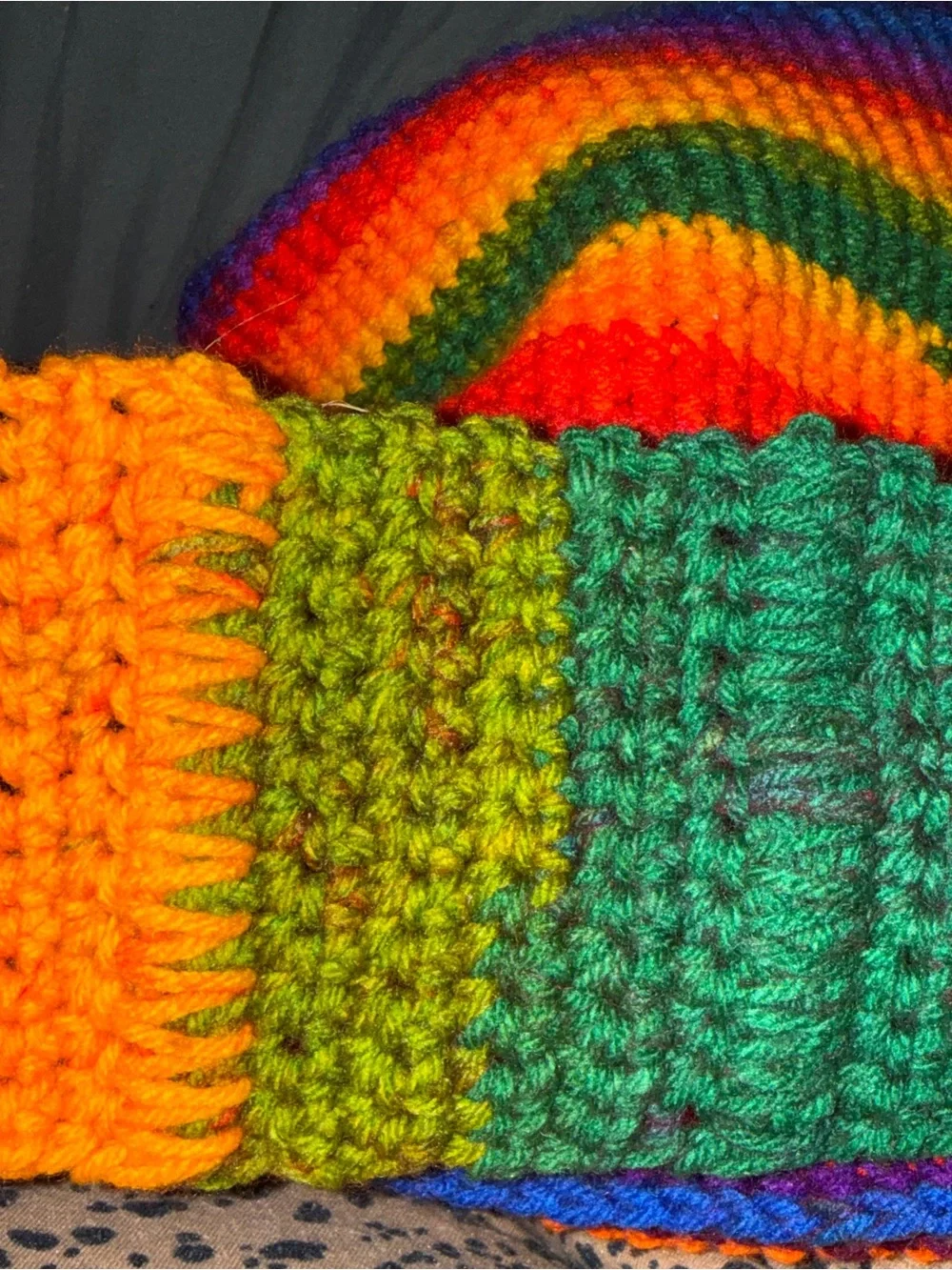 Handmade Rainbow Crochet Shoulder Bag - Bright Multicolor (Handmade by me)
